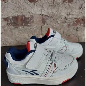 Reebok Toddler Athletic Shoes Sneakers Blue And White Red Stitching Sz 6K (P)